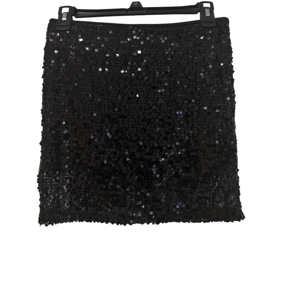Black Sequin Mini Skirt (Size M)